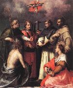 Andrea del Sarto Disputation over the Trinity oil on canvas